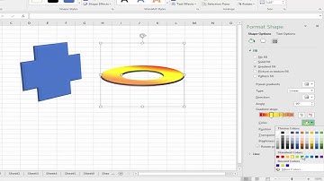 How to Insert Gradient Fill Color and Pattern Fill Effect into Shape in Microsoft Excel 2017