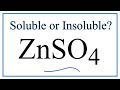 Solubility of Zinc Sulfate