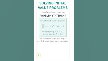 Solving Initial Value Problems Using Taylor Series Expansion #IVP #Initial #TaylorSeries