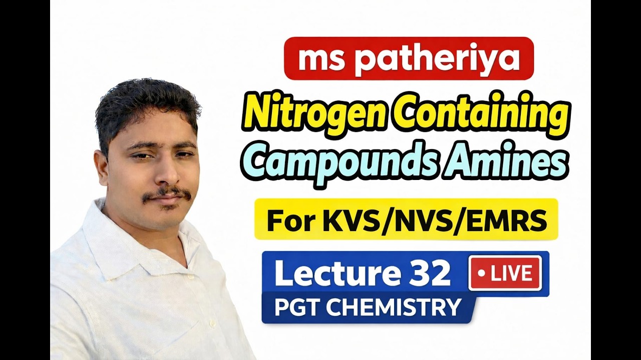 EMRS KVS NVS PGT Organic chemistry for TIER-2 | KVS NVS EMRS  PGT chemistry classes 2026