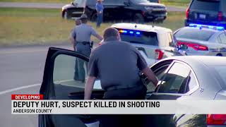 A shooter is dead and a deputy is in the hospital after an I-85 traffic stop turned chaotic.