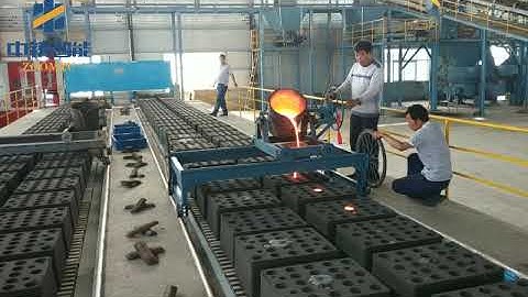 Automatic flaskless green sand molding machine and mold handling line