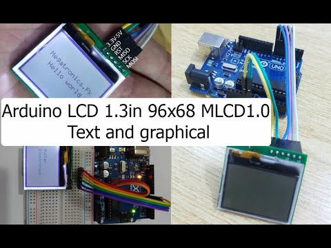 Arduino LCD 1.3in 96x68 MLCD1.0 Text and graphical - YouTube