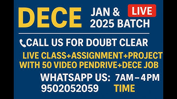 DECE Jan & July 2025 Batch | Live Class + Assignment + Project + 50 Video Pendrive | ORSP Classroom