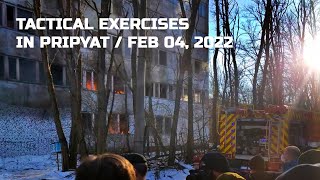 Fire in the consumer centre in Pripyat. Tactical exercises on Feb 4, 2022.
