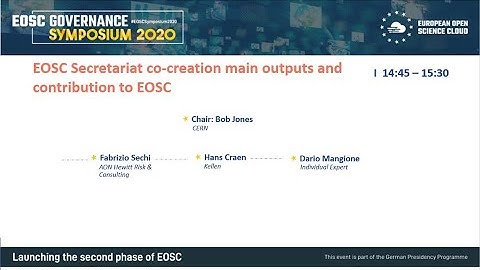 1st Co-creation main outputs and contribution to EOSC - Oct 19 #EOSCSymposium2020