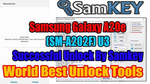 Samsung Galaxy A20e SM A202F U3  Successful Unlock By Samkey