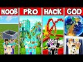 Minecraft: FAMILY ROLLERCOASTER BUILD CHALLENGE - NOOB vs PRO vs HACKER vs GOD in Minecraft