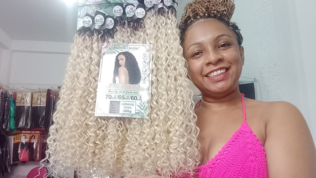 Cabelo Cacheado Bio Fibra Lindona Fashion Classic 70 Cm Cor