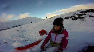 Glenshee sledging with kids Jan 2018