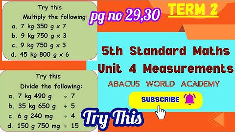 5th std Maths(unit 4) Measurements,conversion,Try this(pg no 29,30)Term 2 samacheer#newedition2023