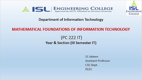 Introduction to Mathematical Foundations of Information Technology (Lecture 1)