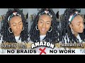 MUST HAVE AMAZON HEADBAND WIG (2021) CHEAP BUTTERFLY LOCS WIG | ON THE GO WIG W/ HEADBANDS ATTACHED