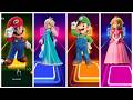 Mario vs Rosalina vs Luigi vs Peach 🔥 Tiles Hop Battle