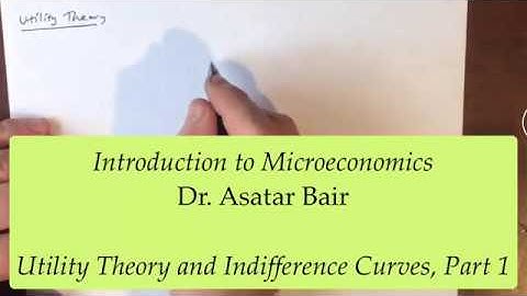 Introduction to Microeconomics: Utility theory and indifference curves, part 1