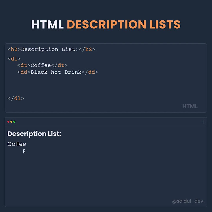 HTML Description Lists - YouTube