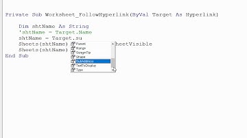 How To Hyperlink to a Hidden Worksheet - Excel VBA
