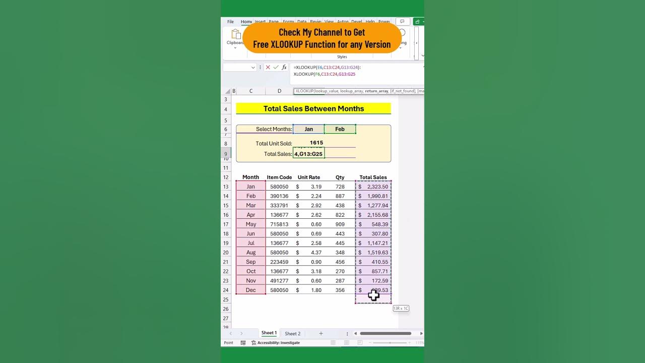Total sales between months amazing excel tips youtube