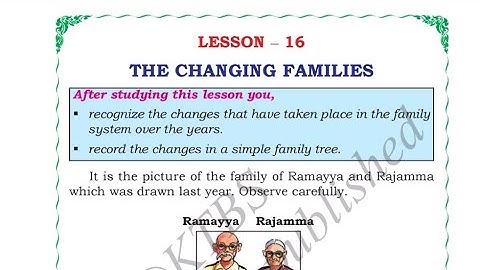 The Changing Families Class 4 EVS full lesson explanation and textbook activities Karnataka syllabus