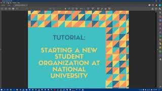 Starting a New Student Organization at National University Tutorial