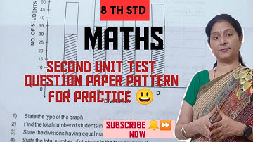 8 th Std, Second Unit Test Question paper pattern for practice SUBSCRIBE 🔔⏩ TO GET NOTIFICATION