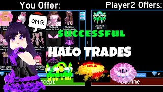 SUCCESSFUL HALO TRADES ! getting my DREAM HALO in ROYALE HIGH!! Roblox royale high trading