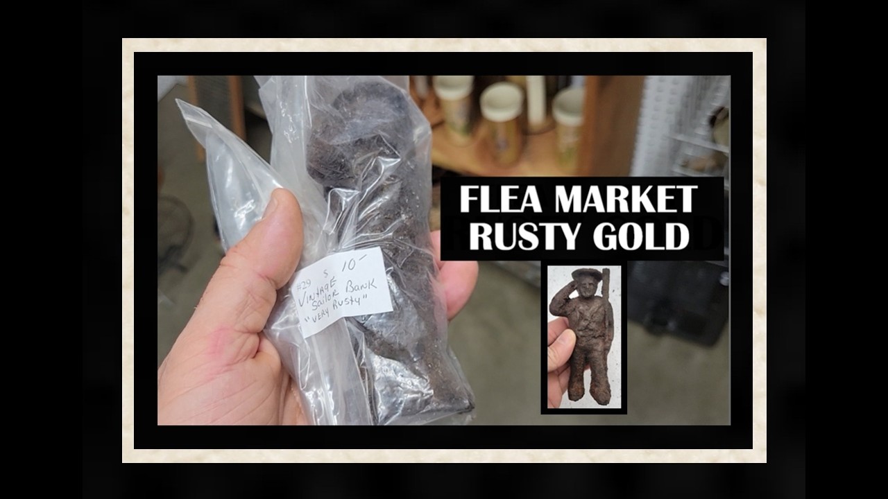 Удивительная находка за 10 долларов — чугунная копилка в виде матроса — темно-синяя — антикварный...