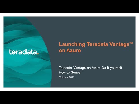 Launching Teradata Vantage on Azure