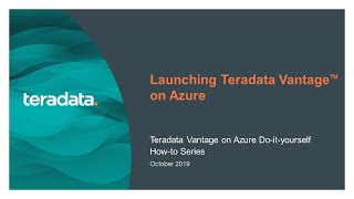Launching Teradata Vantage on Azure