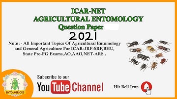 ICAR-NET ARS AGRICULTURAL ENTOMOLOGY 2021 PART-A  1-75 Question Answers https://youtu.be/65p6sngpVzU