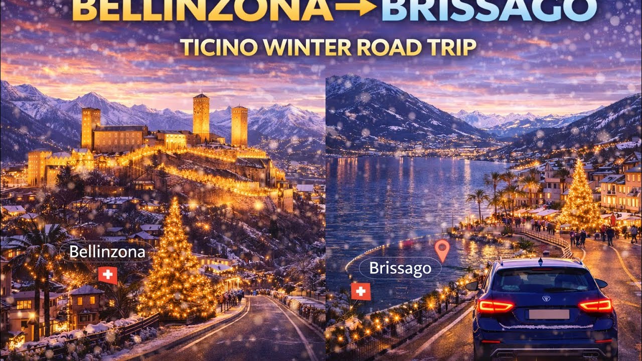 🇨🇭🚗❄️🎄Christmas Tour🎄From Bellinzona's Castles to Lakeside Brissago on a Sunny Day