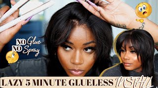 LAZY 5 MINUTE GLUELESS WIG INSTALL ROUTINE✨Beginner Friendly | RPGSHOW LIFESTYLE