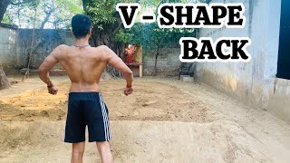 Back workout 🦾 ||  V-shape back✨ || only 5 exercise5️⃣