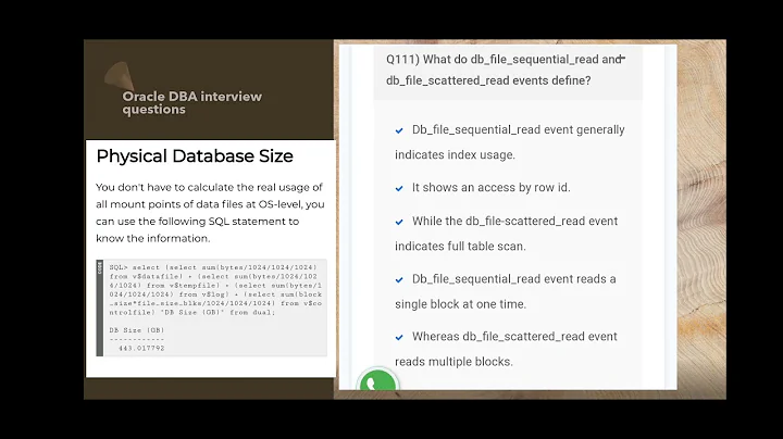 Oracle DBA interview questions for (2 year experienced)