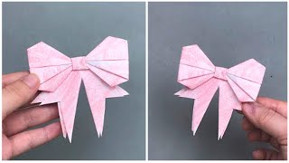 CÁCH GẤP NƠ XINH BẰNG GIẤY ORIGAMI - How to Make Paper Bow