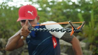 DIY chain slingshot -How to make amazing powerful long slingshot from chain!