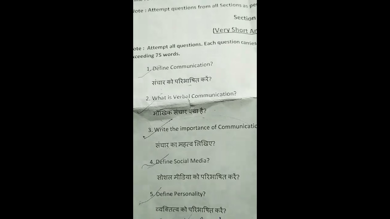 Communication Skills Personal Development Paper B Com 1st Year 1sem 