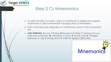 Target USMLE  step2csmnemonics