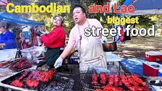 Lao & Cambodian street food @ Angel Cruz Park in Stockton California