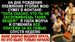 видео: Племянник утопил мою сумку в фонтане — я молча ушла и лишила семью всего. Но это было только начало… картинка: Племянник утопил мою сумку в фонтане — я молча ушла и лишила семью всего. Но это было только начало…