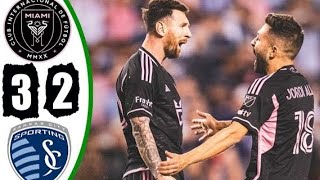 Inter Miame  Vs  Sporting KC  3-2 All Goals \& Extanded Highlights 2024 HD  What A Crazy Goal by Mess