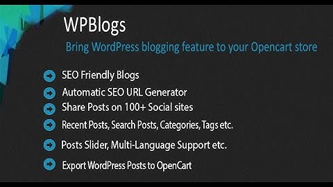 WPBlogs Opencart Extension Installation Guide