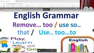 Remove...too/ Use..So..that/ Use too.. ..to