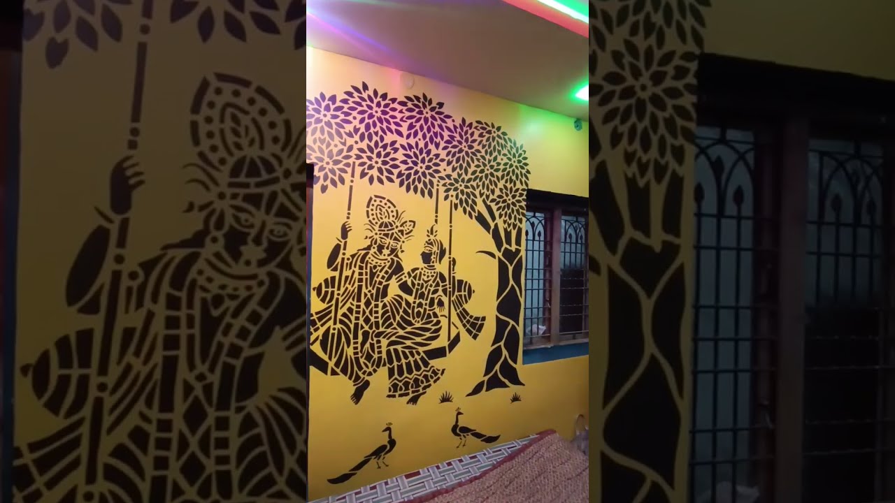 Wall Painting Stencil Design Radha Krishna venkat all YouTube wall-painting-stencil-design-radha-krishna-venkat-all-youtube