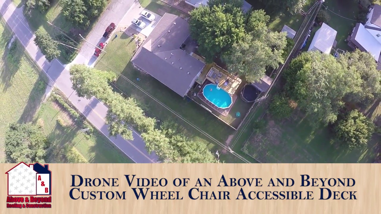 Custom Cedar Wheel Chair Accessible Deck Drone Video by Above and