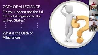 11.12.21 Citizenship Class - Oath of Allegiance Yes or No Questions