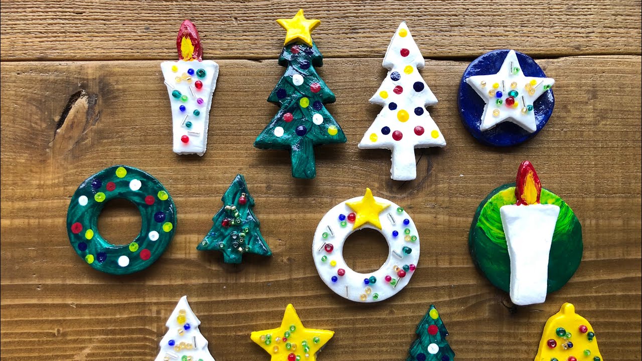クッキー型で作る マグネット 紙粘土 クリスマスプレゼント製作 可愛い 簡単 Diy Magnet With Cookie Cutter Paper Clay 5 Youtube