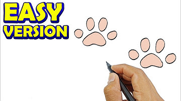 How to draw a cat paw print step by step simple step | Simple Drawings
