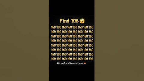 Only 1% Can Find 👉106 Hidden in 160 🤯 | Viral Puzzle Challenge