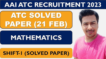 AAI ATC Previous Year Paper Solutions 2025 | AAI ATC PYQ Solution (Maths) | AAI ATC Solved Paper |